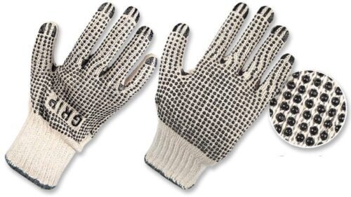 Guantes hilaza algodón/poliéster con puntos