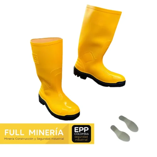 Bota Pvc Ats 703 Amarilla Con Puntera 