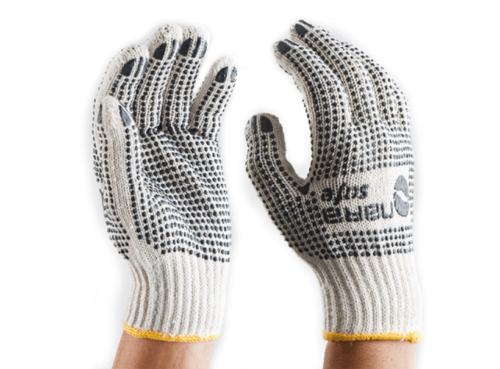 Guantes cotton pvc dots color blanco con puntos negros ns2400111