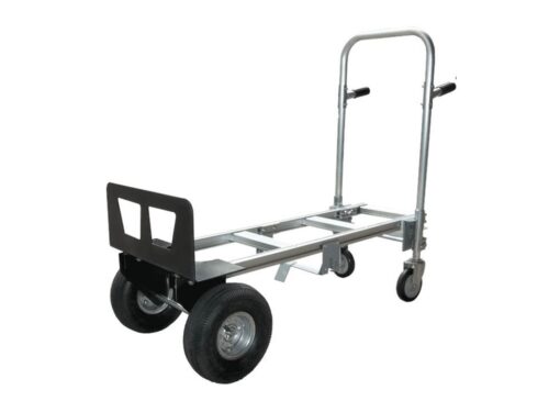Carreta doble servicio cuatro ruedas 150 kg espaldar plano (aluminio)