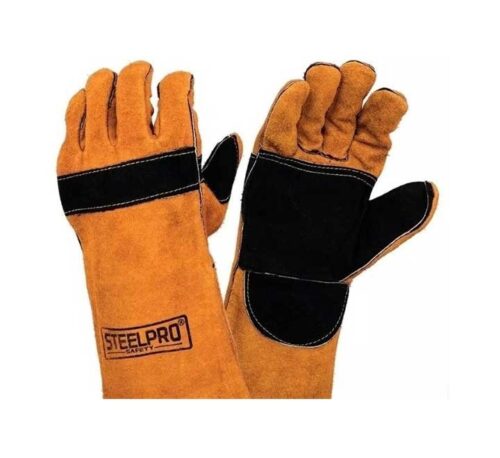 Guante Soldador Naranjo, negro Kevlar reforzado, Steelpro