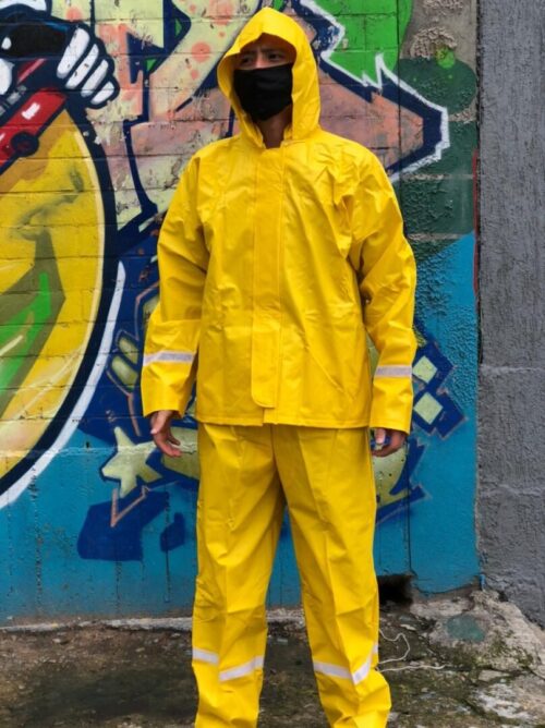 Impermeable pvc calibre 18 2 piezas velcro cremallera