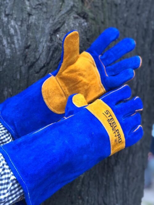 Guante soldador azul/ naranja, steelpro - Image 3