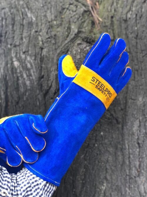 Guante soldador azul/ naranja, steelpro