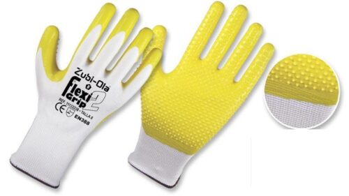 Guantes poliéster, recubiertos en nitrilo con puntos