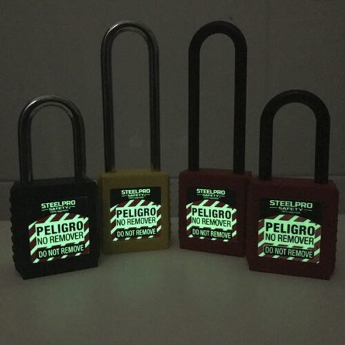 Caja x 5und llave maestra, candado grillete acero color rojo, steelpro - Image 2