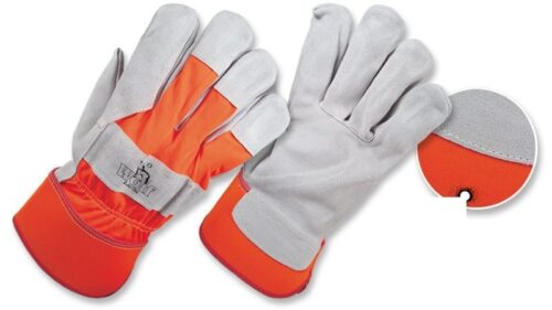 Guantes industriales en carnaza y tela