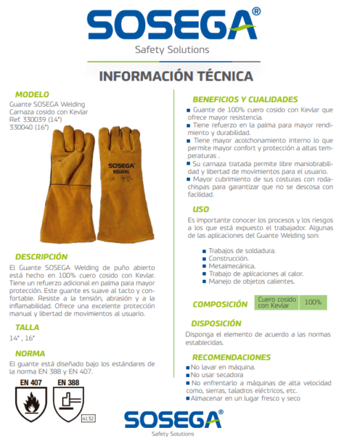 Guante Welding Soldadura Sosega - Image 2