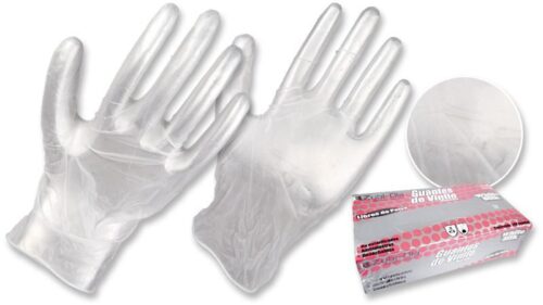 Guantes vinilo transparente